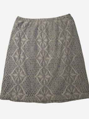 Neutral Beige Crochet A-Line Skirt